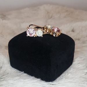 Pink and silver earrings